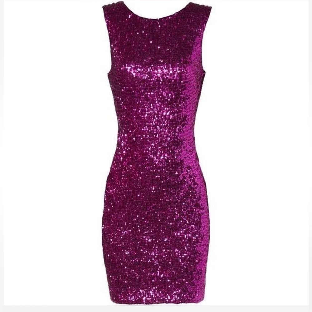 Elegant Sequin Dress in Vibrant Pink